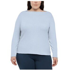 NWT Banana Republic Women's Ribbed Long Sleeve Light Blue Top Size XXL